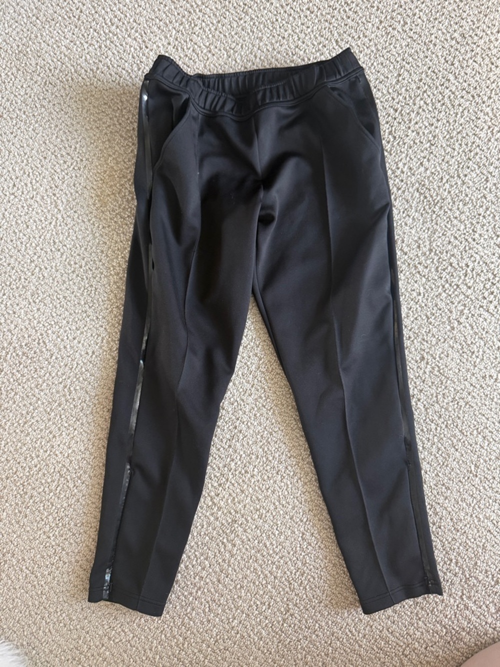 Zella Black Knit Tuxedo Stripe Trouser, M